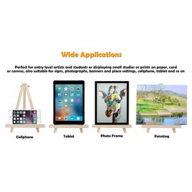 Auvanteo Portable 9" Wood Tripod Tabletop Display Easel for Artist Painting, Sketching, Displaying Photos, Decorative Plates and More