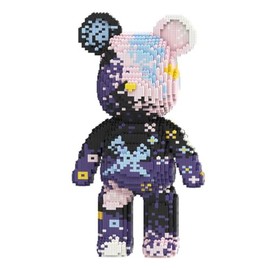 PIANTION Animal Graffiti Purple Bear Micro Building Blocks Set(6000PCS XQ002) 16.9in High Series,Gifts Suitable for Adults