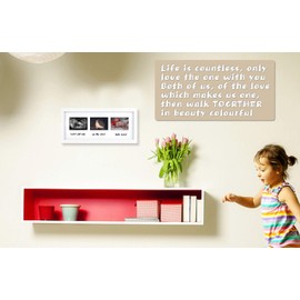 IHEIPYE Triple Sonogram Pregnancy Frame – Baby Ultrasound Picture Frame with Story for Expecting Parents, Baby Grow Through All Three Trimesters Frame, Nursery Decor, White