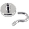 Sensei Pack of 4 Neodymium Magnets with Hooks, Diameter 32