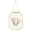 Mini Brass Wall Hanging Photo Frame, 4x6 Inches Glass Hanging