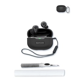 Case for Raycon Everyday Earbuds,Soft Protective,BOVUGAC Silicone Case Cover for Raycon Everyday Earbuds (2024 Edition) with Keychain & Cleaning Kit & Lanyard-Black