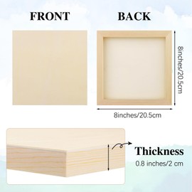 Aodaer 8 Pack Wood Panels 8 x 8 Inch Wooden Panels Canvas Unfinished Craft Wood Boards Panels for Art Crafts Acrylic and Oil Painting Pouring DIY Projects