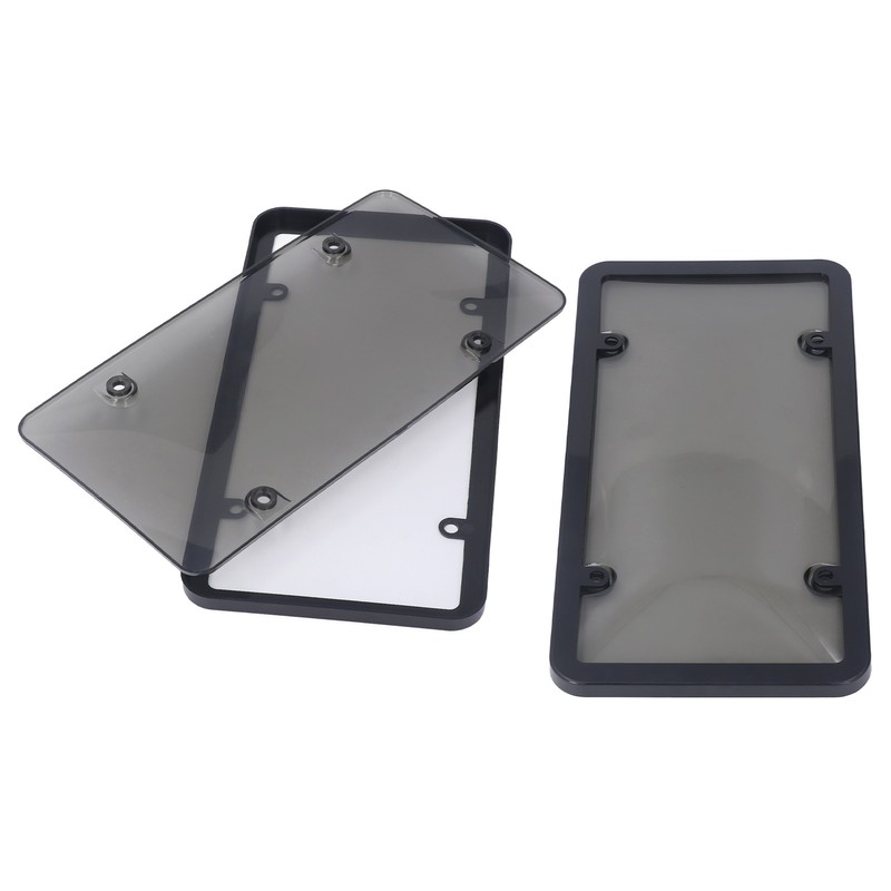 License Plate Frame Cover Set Standard Fit Smoky UV Resistant