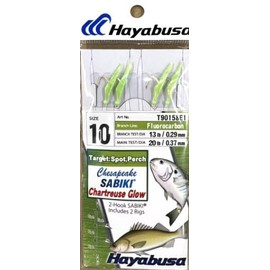 Hayabusa Chesapeake Sabiki Rig 2-Hook 2 rigs Size: 10 - Chartreuse Glow -