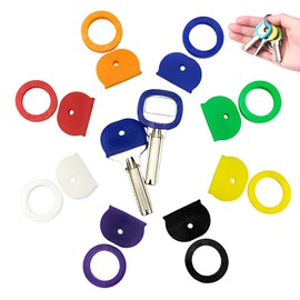 CALLYSONIC 20 Piece Key Caps Set, Universal Round Rubber Flexible Key Caps Key Cover Marking, Waterproof Key Marking, for Easy Identification of Door Keys, 8 Colours
