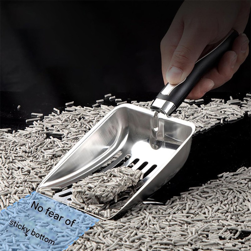 Roczental Stainless Steel Cat Litter Scoop Long Handle Durable Scooper