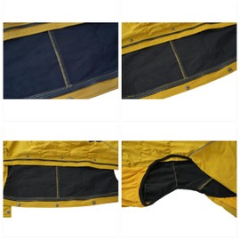 LOVELONGLONG Fleece-Lined Dog Raincoat with Removable Hood – Waterproof Winter Full Body Dog Jacket – Windproof Snowproof Cold-Weather Suit – Yellow-F 4XL