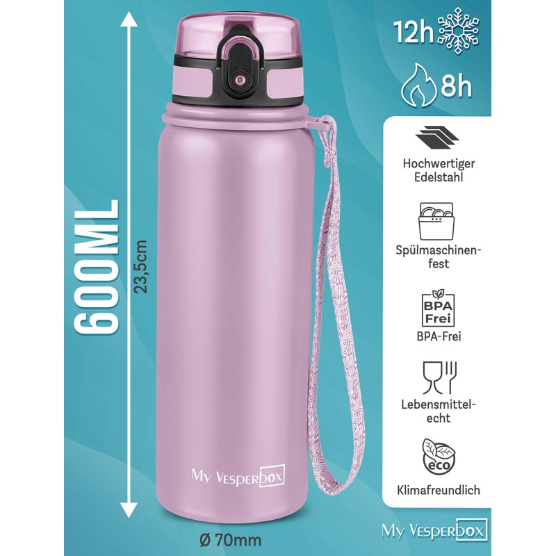MY VESPERBOX Children's Stainless Steel Thermos Flask [Includes Straw and
