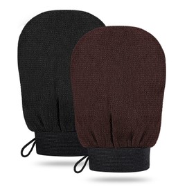 Kese Exfoliating Glove, Exfoliating Glove, Body Hamam Exfoliating Gloves for Ingrown Hair, Skin Dandruff Removal (Black/Brown)