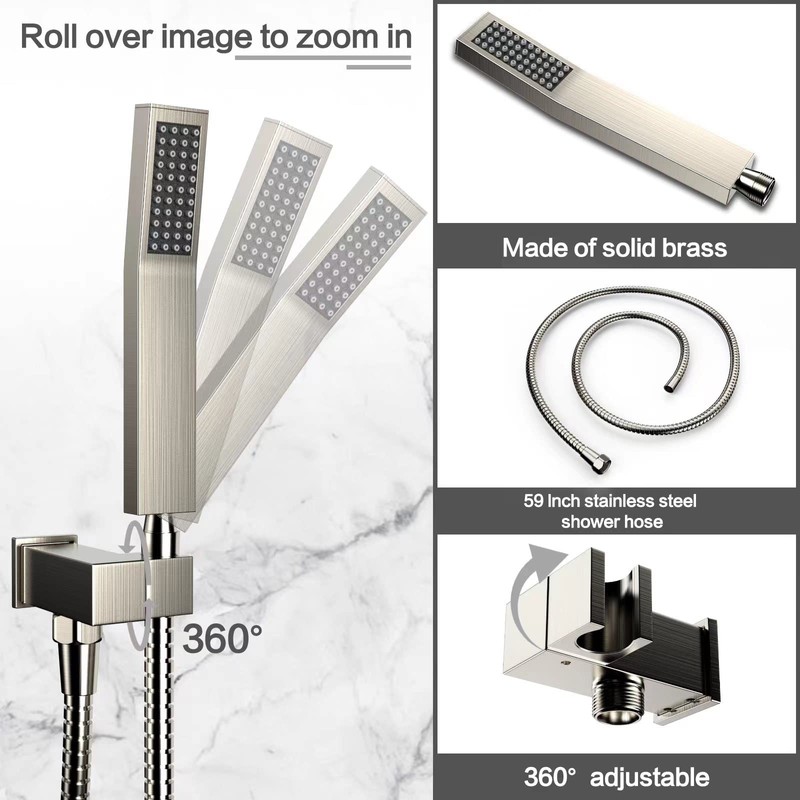 Rain Shower System 12 Inches Shower Head with Handheld Combo