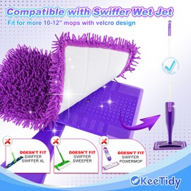 KeeTidy Wet Pads Refill for Swiffer - WetJet Hardwood Floor Cleaner Spray Mop Pad Refill Reusable Microfiber Wet Jet Pads (5 Pack)