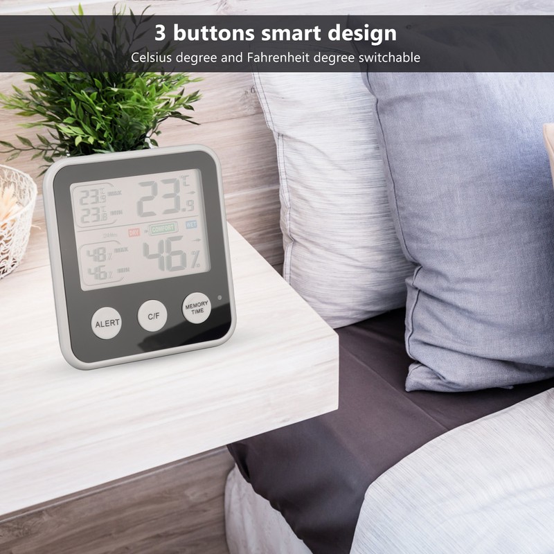 Room Thermometer 3.7in LCD Display High Accuracy Comfort Level Indicator