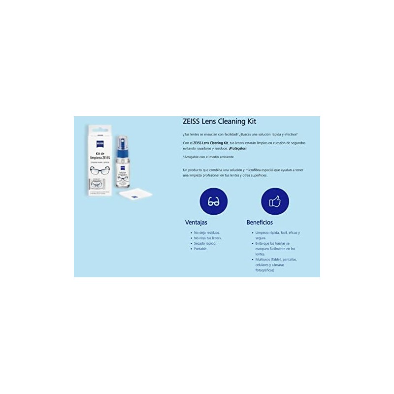 ZEISS KIT DE LIMPIEZA , SOLUCIÓN LIMPIADORA 30 ML Y