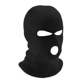 Rumyve3 Hole Full Face Balaclava Mask,Ski Mask Full Face Cover,Both Male and Female Winter Neck Warm Knit Balaclava Face Cover, Outdoor Sports Fishing Skiing(Black)
