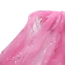 160 cm x 1 m Tulle Fabric, Glitter Tulle Decorative Fabric with Small Sequins, Decorative Fabric, Tulle Fabric for Wedding, Party, Banquet, Decoration, Craft, Wedding, Table Decoration, Gift, Bow