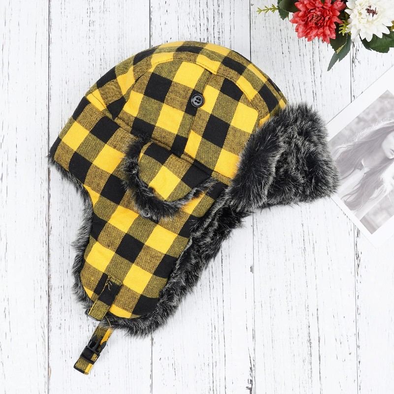 ONWAY Yellow Trapper Hat Winter Hats for Women Men with