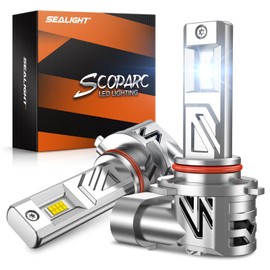 SEALIGHT HB4/9006 Bulb for Fog Light, 32000LM 800% Super Bright, 6500K White Light, Real 1:1 Halogen Size, Plug and Play, 2 Pack