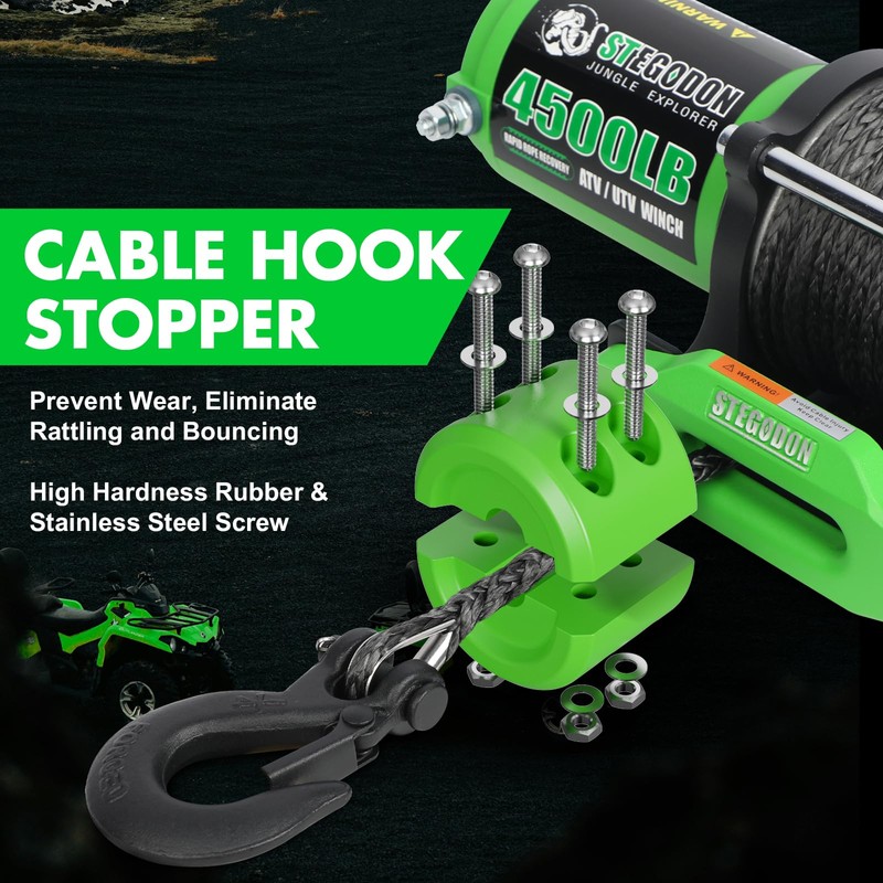 STEGODON Synthetic Winch Rope, 1/4'' x 50ft 10,000LBS Synthetic Winch