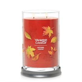 Yankee Candle Autumn Leaves Scented, Signature 20oz Large Tumbler 2-Wick Candle, Over 60 Hours of Burn Time