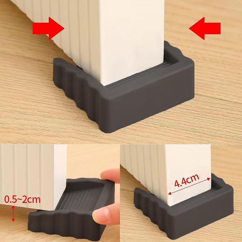 Rubber Door Stoppers Wedge,Bidirectional Door Stops,Small Size Cube Doorstop,Black，2Pack