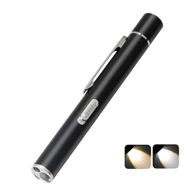 GOOMAND Flashlight, LED, Penlight, USB Rechargeable, Mini Handy Light, Double