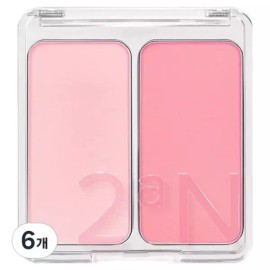 2AN 투에이엔 듀얼치크 4.7g, 17 버블 하트, 6개 Two-in-one Dual Cheek 4.7g, 17 Bubble Heart, 6 Pieces [17 Bubble Hearts x 4 pcs]