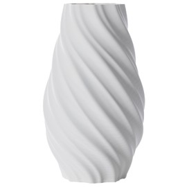 Edina Flower Vase/Decorative Vase M 20 cm for Cut / Dried Flowers | Sustainable | Decorative Vase Pampas Grass (White)