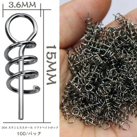 Fishing Accessories Worm Keeper Twist Lock Spring Fishing Tackle Twist Hooks for Soft Lures Soft Baits 100pcs Anti Slip 304 Stainless Steel