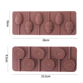 Vctitil 2pcs Silicone Chocolate Mold Lollipop Shaped DIY Holiday Baking Gift Dessert Baking Products