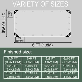 Clear Tarp 4 x 10 FT Clear Tarps Heavy Duty Waterproof 14 Mil Thick Clear Tarps with Grommets Protects Against Water, UV-Ray, Tear,Cold Weather Resistant for Balcony Garden,Patio,Porch,Outdoor