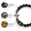 Vinswet Mens Bracelet, Cross Bracelet Letter A-Z Initial Bracelet for