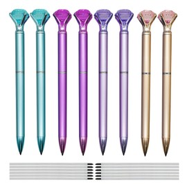 Maydahui 8 Piece Infinity Pencil, Diamond, Crystal Eternal Pencil, Metal Tip, Non-Sharpening, Inkless Pencil, Erasable, No Core, Permanent, Will Not Break, Stylish, Cute, Metal Pencil
