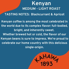Kahawa 1893 Whole Bean Coffee Combo Pack Kenyan & Ethiopian Blend (12 Oz x 2) - As Seen on Shark Tank, High Antioxidants, Naturally Sweet, Organically Grown, Ethically & Sustainably Sourced