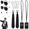 WanderGo Secret Agent Costume Accessories, Pack of 10 Men in