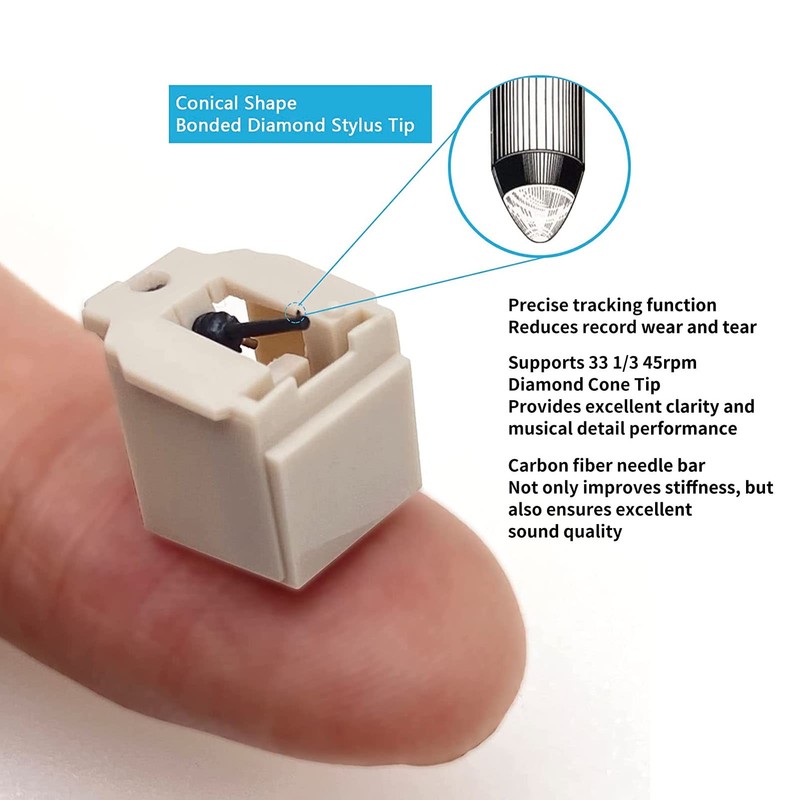 Record Player Needle, Diamond Stylus Reduce Wear Tear Turntable Needle