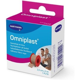 Omniplast - Sparadrap In Tessuto - Forma Modulabile - Mantiene la Pelle - 2,5 cm x 5 m - 1 Unità