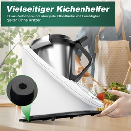 Yozexin For Thermomix TM6 TM5 Sliding Board Acrylic, Quick Moving Rolling Board for Thermomix Vorwerk Food Processor TM 6 Accessories Underlay Board (Black)