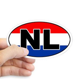 CafePress Dutch/The Netherlands (NL) Flag Oval Sticker Oval Bumper Sticker, Euro Oval Car Decal