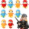 9 Pieces Stuffed Parrot on Shoulder Parrot Plush Animal Pirate Costume Accessory 3.5 Inch Blue Orange Scarlet Bird Toys Soft Stuffed Bird for Pirate Party Decoration Supplies