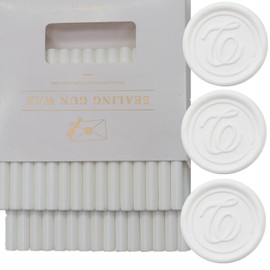 Wax Seal Sticks White, ONWINPOR 30pcs Glue Gun Wax Sealing Sticks for Wax Seal Stamp, Mini Wax Seal Gun Sticks Suit for 0.28'' Glue Gun Great for Wedding Invitations, Letter, Envelope (White)