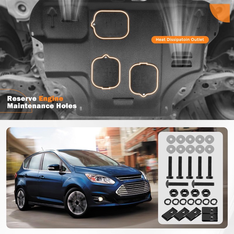 Front Engine Splash Shield Compatible with Ford Focus ST/RS 2012