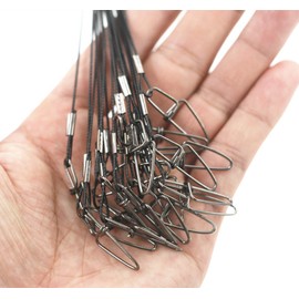 Fishing Wire Leader Trace 100LB: 20pcs Stainless Steel Pike Fishing Leader Line Rig