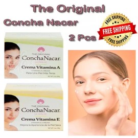 Concha Nacar de Perlop Set 2Pcs CONCHA NACAR CREAM, CREAM WITH VITAMIN A & CREAM WITH VITAMIN E  56gr