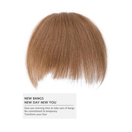 Yamel Bangs Hair Clip Real Human Hair Unique Irregular Fringe Light Brown Clip in Bangs Hair Extensions for Women