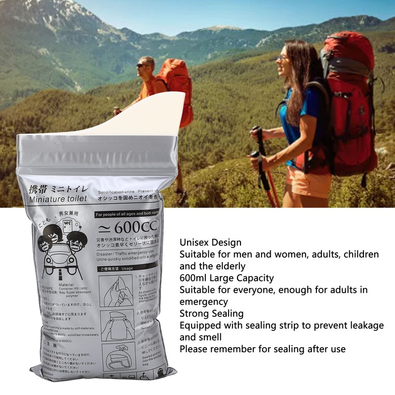 20 Pcs Disposable Urine Bag 600cc Unisex Strong Sealing High