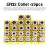 SILIVN 26PCS ER32 Spring Collet Set for CNC Engraving Machine