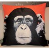 The Beach Stop Colourful Chimpanzee Monkey Printed Cushion Cover |