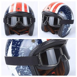 HONCENMAX Vintage Goggles Sports Sunglasses Helmet Steampunk Eyewear for Outdoor Motocross Racer Motorcycle Goggles Retro - Black Frame Sliver Lens