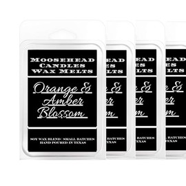 Orange Blossom & Amber Wax Melts 4-Pack | Moosehead Candles | Hand-Poured, Long-Lasting Home Fragrance | Supports Animal Rescue Efforts